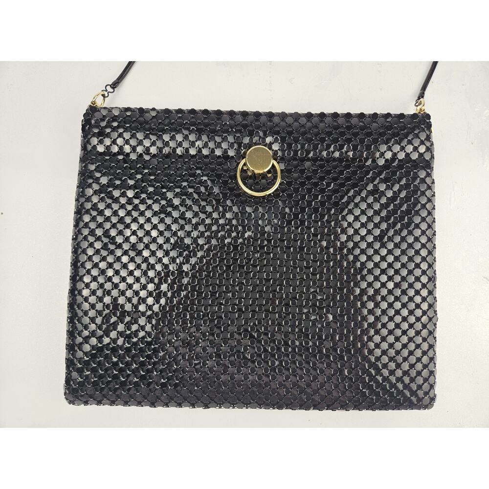 Vintage Black Metal Mesh Crossbody Shoulder Bag‎ Metal Strap